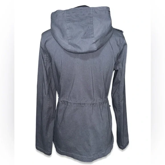 EDEN SOCIETY Holly Contrast Hood Cargo Jacket blue/gray size medium coat - Picture 8 of 13